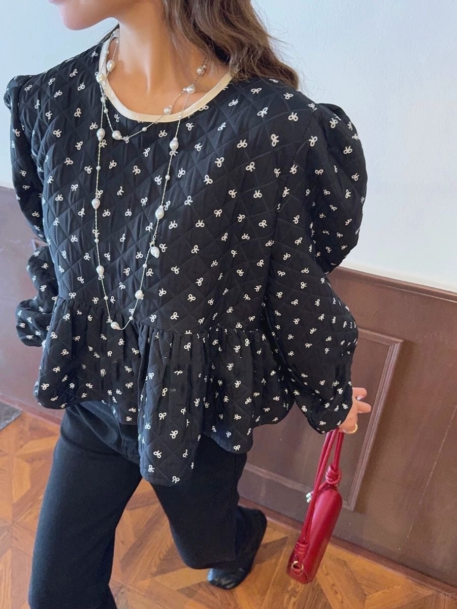 【tops】ペプラムリボントップス　N2908