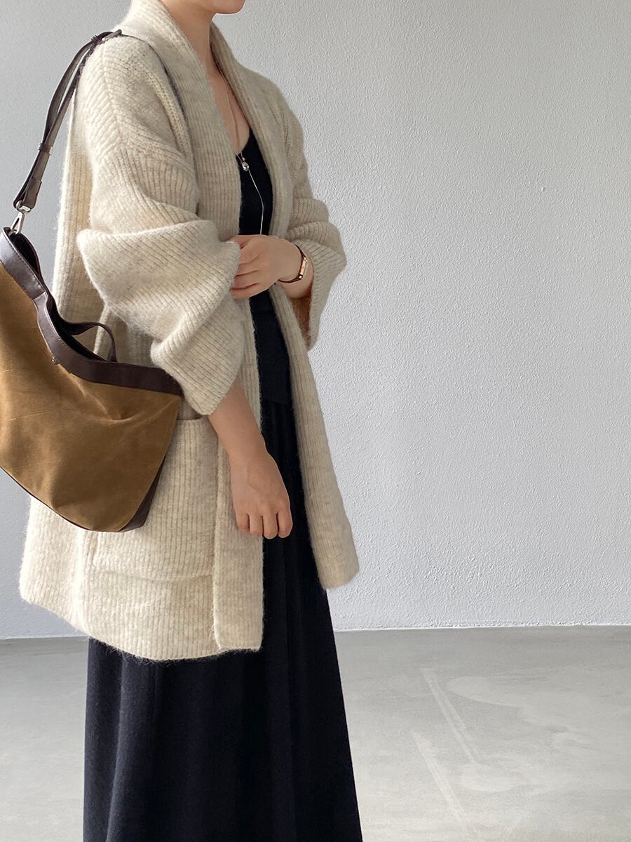 【outer】ロングニットカーディガン Q7242