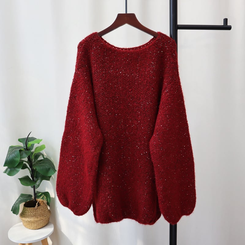 【tops】スパンコールニットセーター　M28566