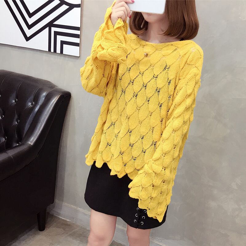 【tops】カットワークニットセーター　M18155