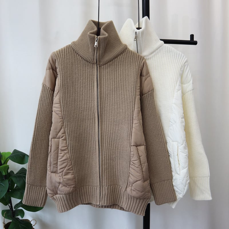 【outer】ファスナー切り替えニットカーデ　M26293