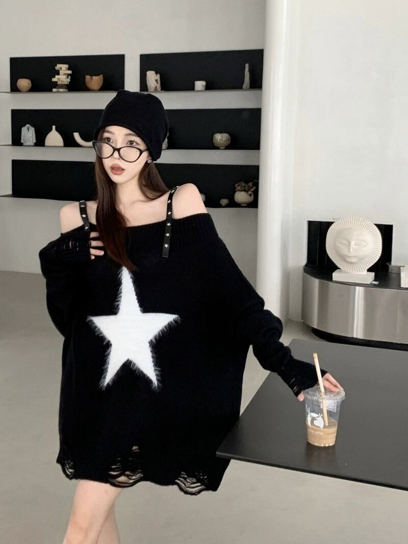 【dress】オフショルダーニットワンピース 　N2154