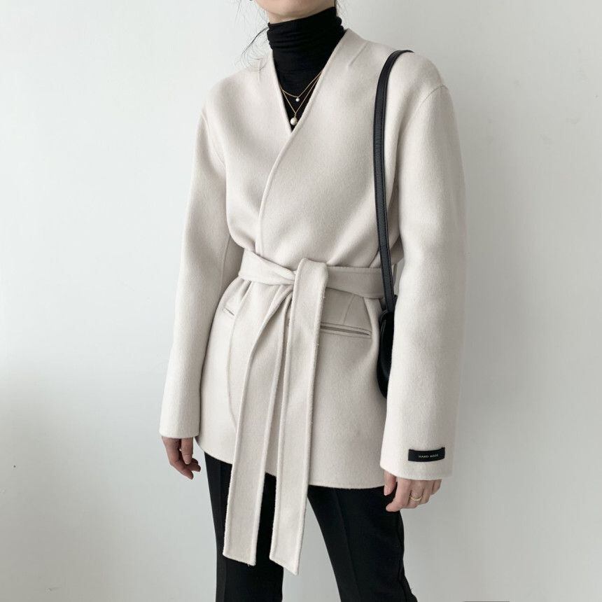 【outer】Vネックチェスターコート　M19078