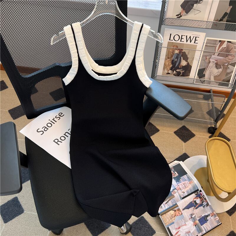 【dress】ノースリーブニットワンピースF7480