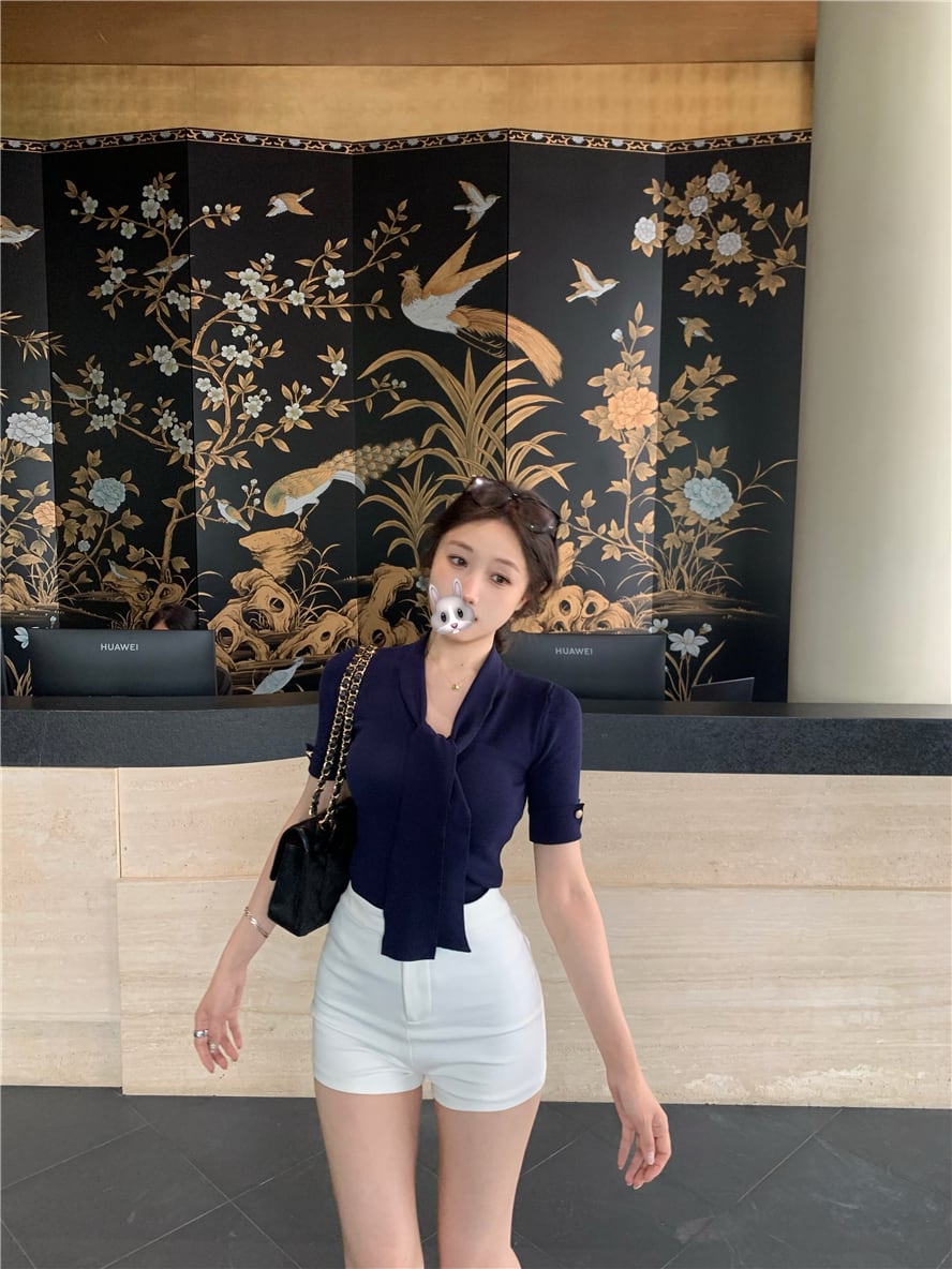 【tops】Vネック体型カバーTシャツG21336