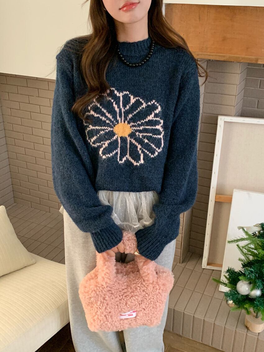 【tops】刺繍ニットセーター　M28269