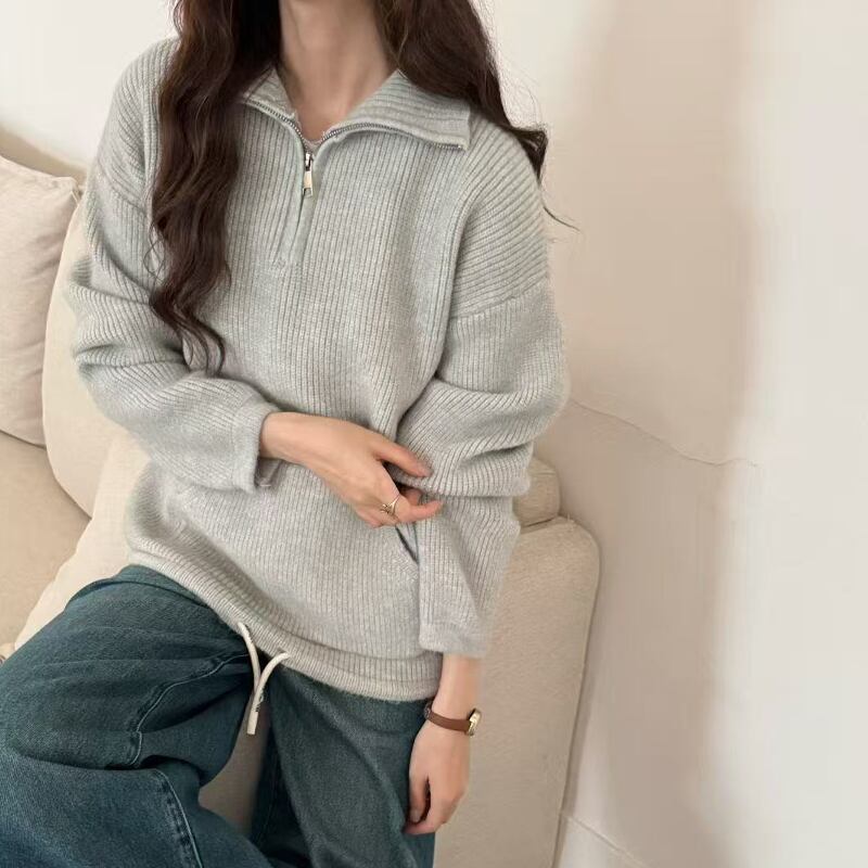 【tops】ポケット付きニットトップス Q7173