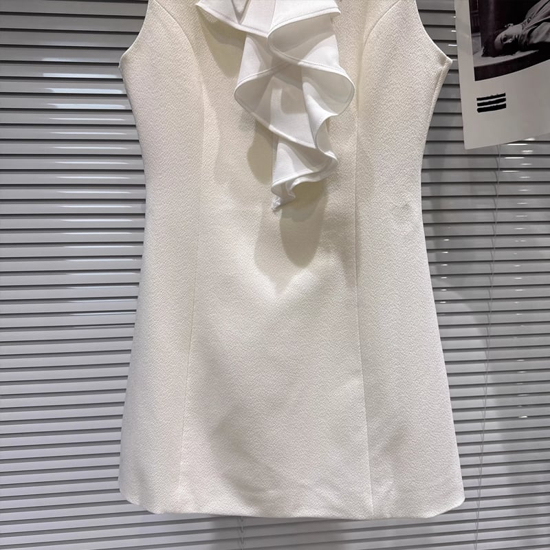 【dress】3色展開ベストワンピース Q7890
