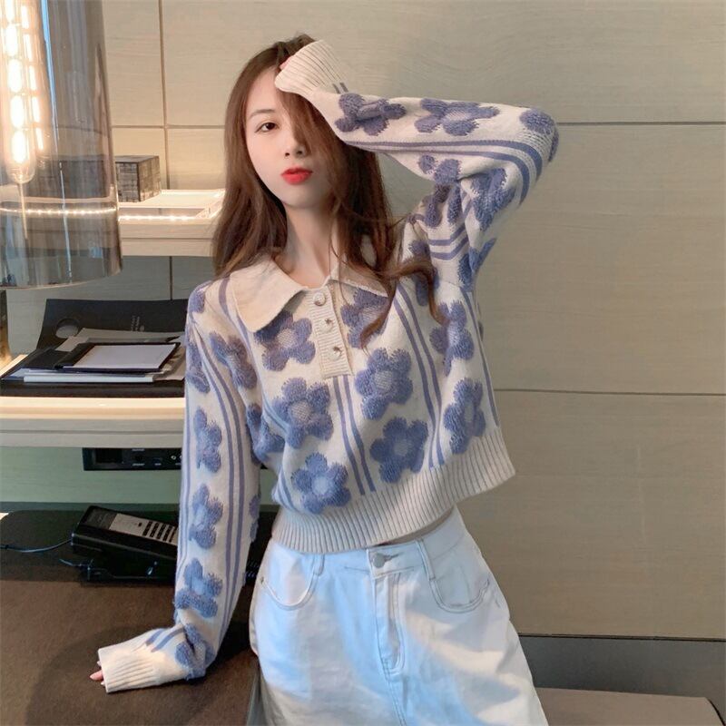 【tops】ジャカードニットセーター　M19032