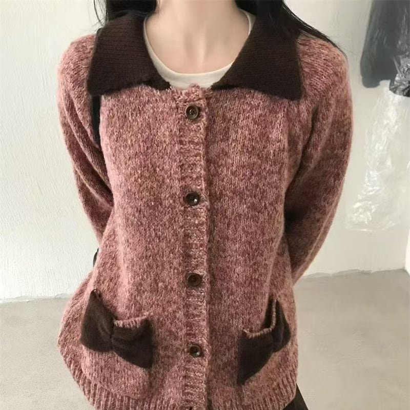 【outer】ニットカーディガン Q6998