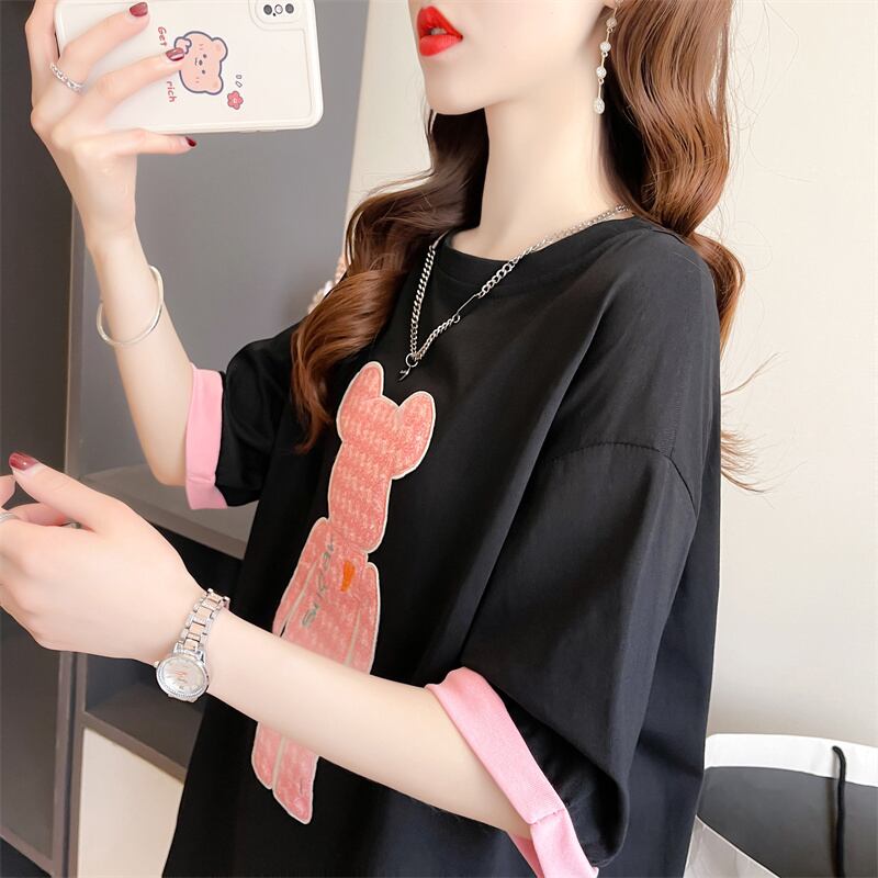 【tops】半袖偽二つ切り替えTシャツG20029