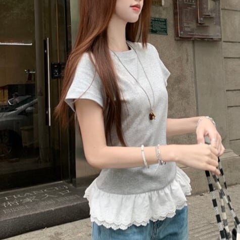 【tops】切り替えTシャツ　M29855