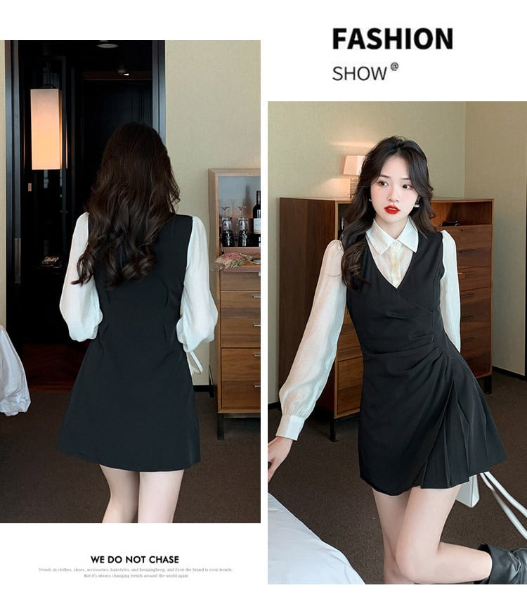 【dress】切り替えシャツワンピース　M25731