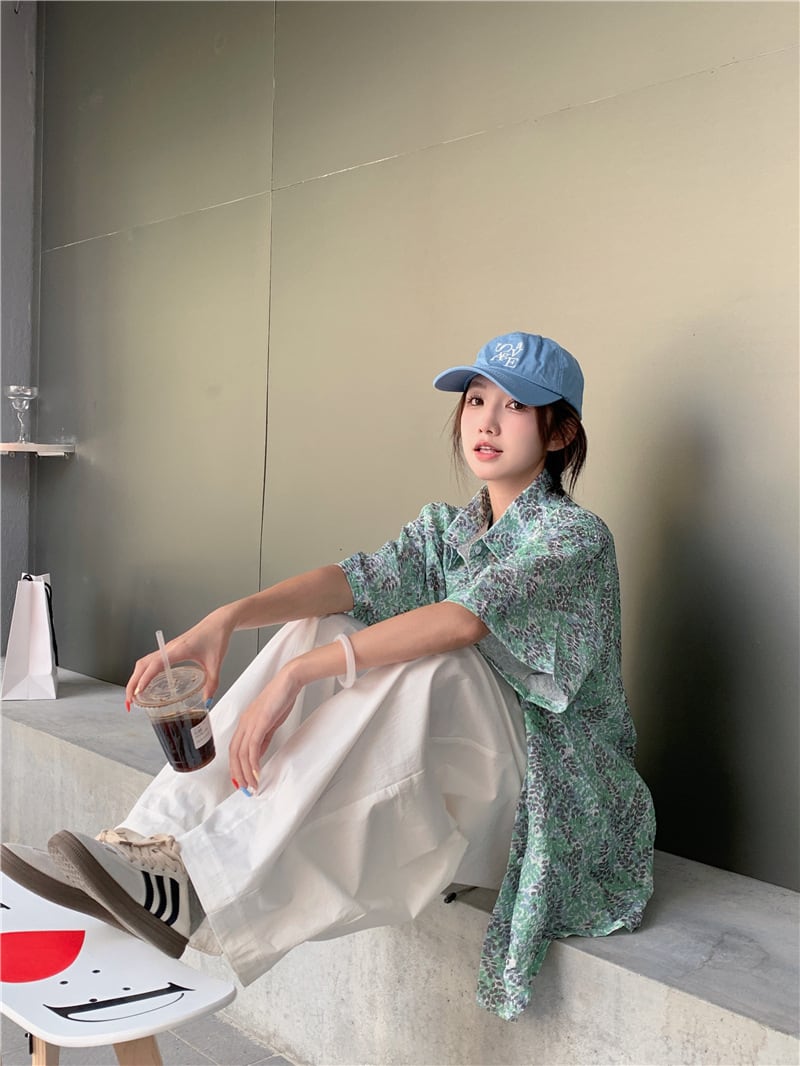 【tops】花柄シャツトップス　M25174