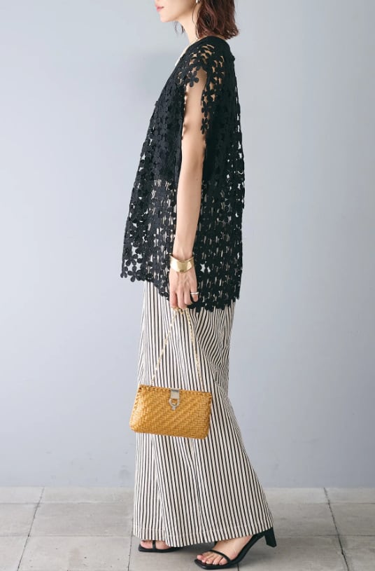 【tops】カットワークトップス　M24051