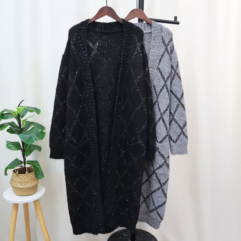 【outer】ロング丈ニットカーデ　M25412