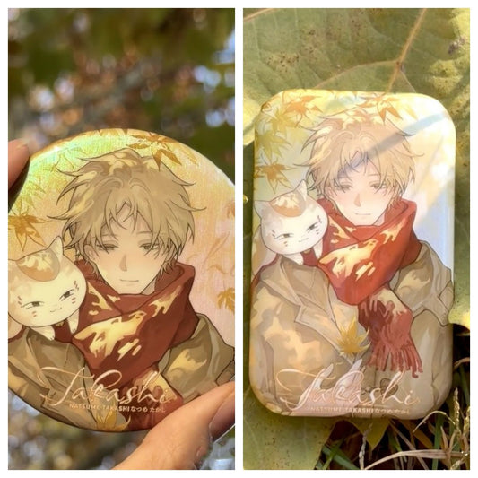 【GOODS】夏目友人帳 円形 長方形 缶バッジ Q2180