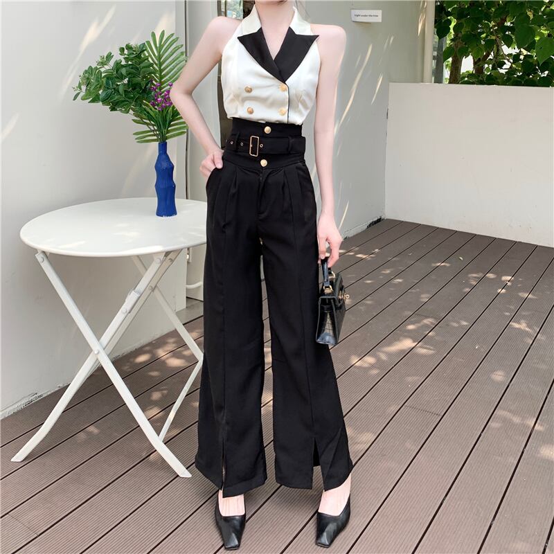 【set】ホルターネックトップス+パンツ２点セットG21316