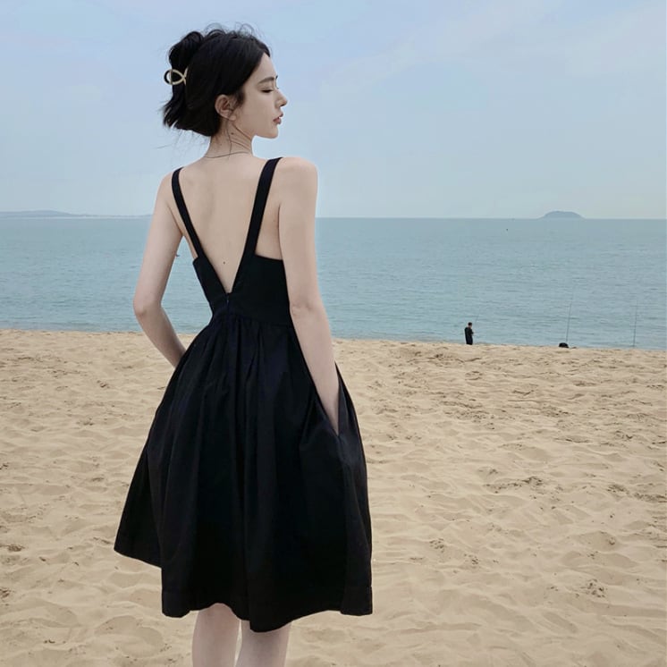 【dress】Vネックキャミワンピース　M30185