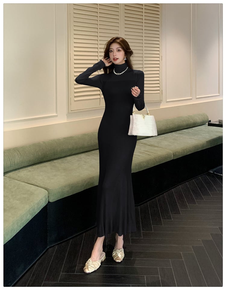 【dress】ハイネックニットワンピース　M28304