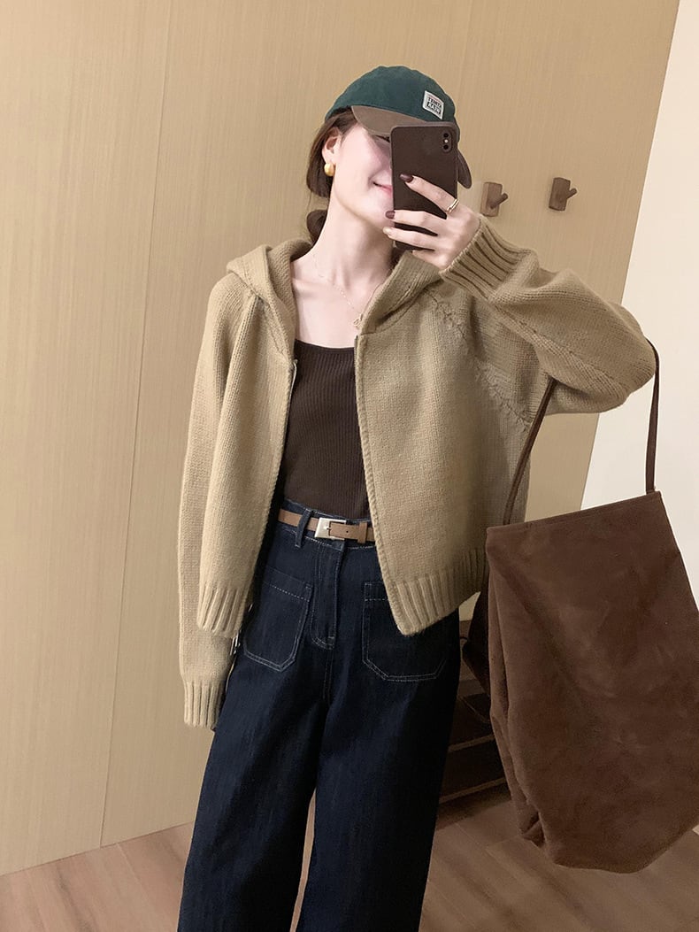 【outer】ファスナーニットカーデ　M27078