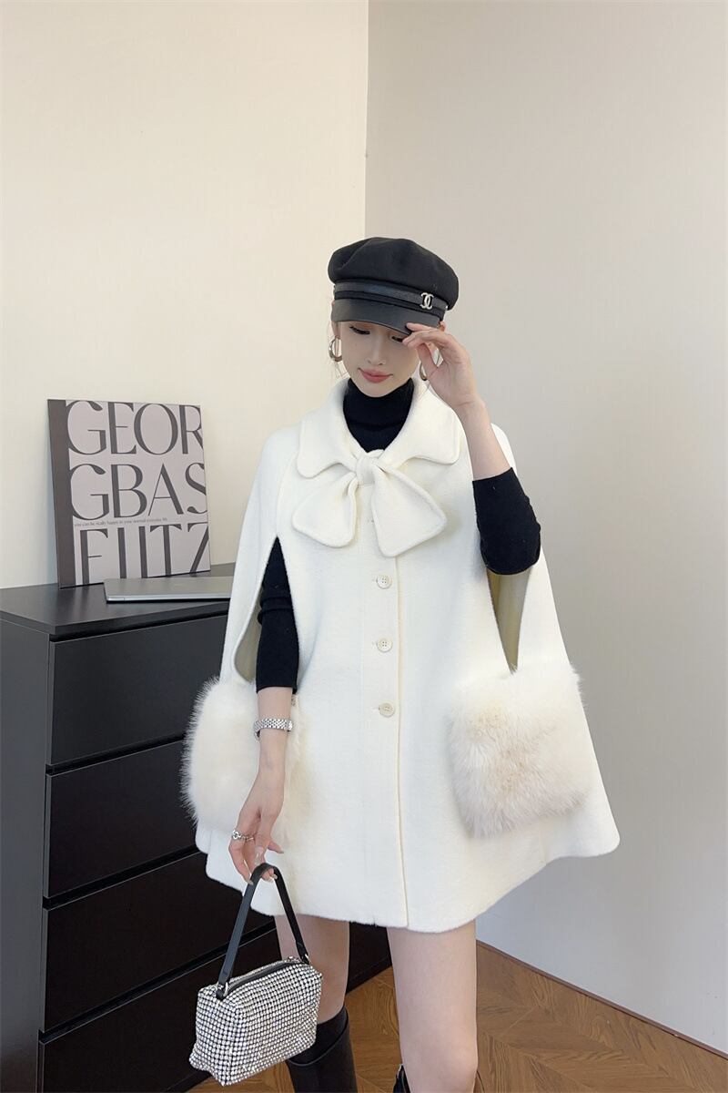 【outer】ポケファーケープコート　N2759