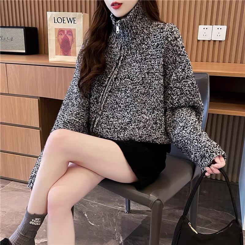 【outer】ファスナーニットカーデ　M18598
