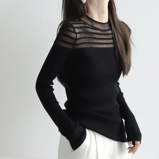 【tops】透かし彫りニットセーターG20258