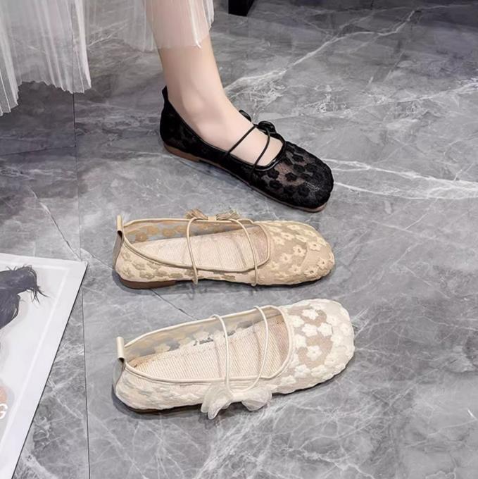 【shoes】3色レースフラットシューズF7473