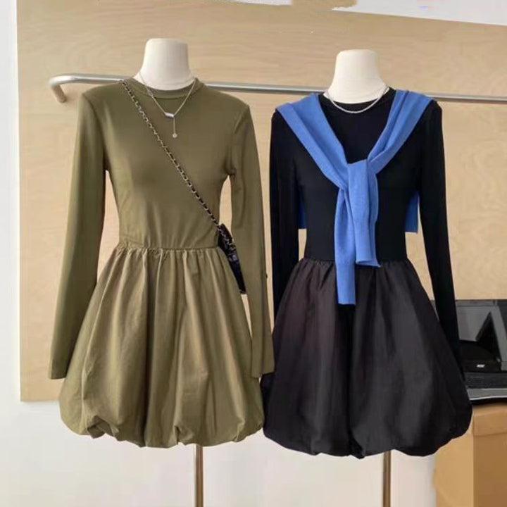 【dress】無地長袖デートワンピースG23573