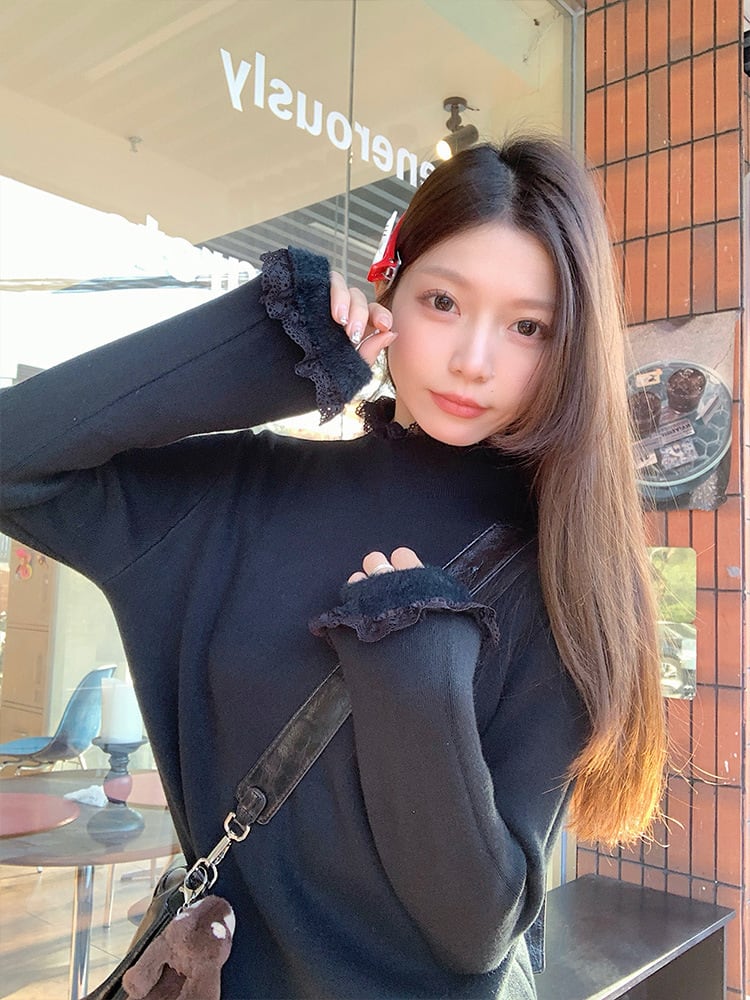 【tops】裹起毛ドッキングトップス　M28639