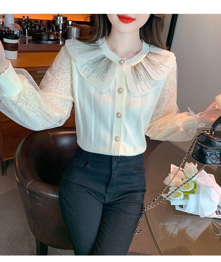 【tops】ドッキングニットトップス　M18814