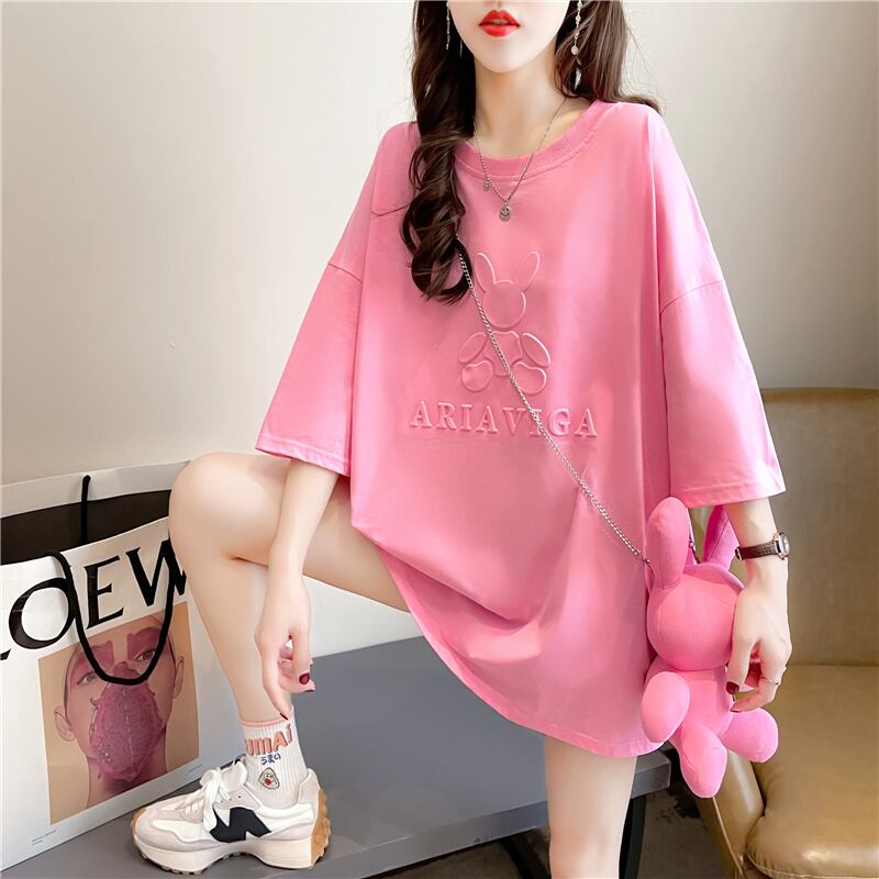 【tops】清新合わせやすい3色ラウンドネック半袖着回しゆったりTシャツF0311