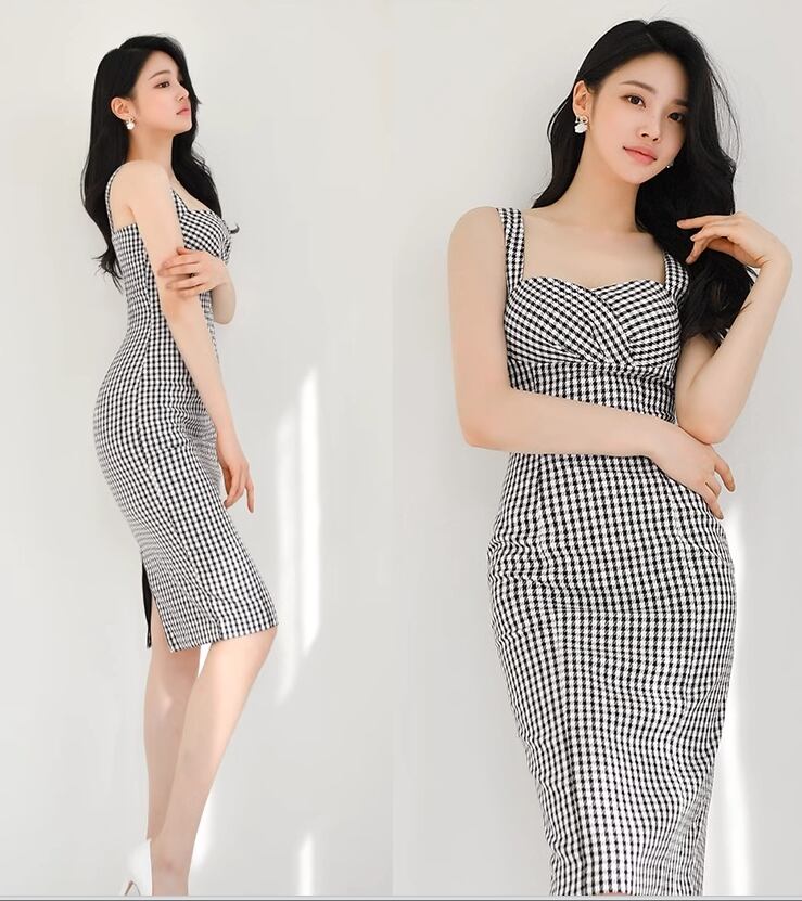 【dress】千鳥格子サロペットワンピース G20061