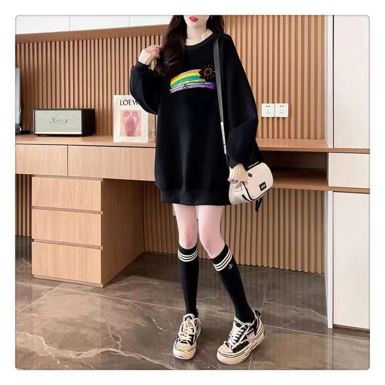 【tops】裹起毛プリントプルオーバー　M28808