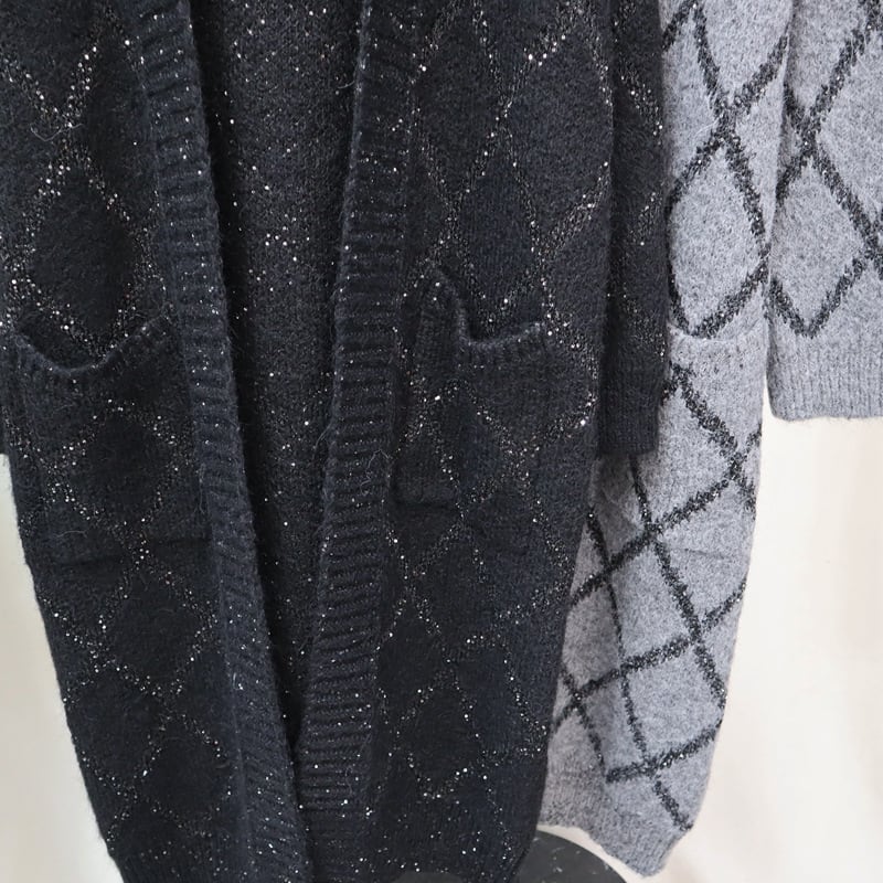 【outer】ロング丈ニットカーデ　M25412