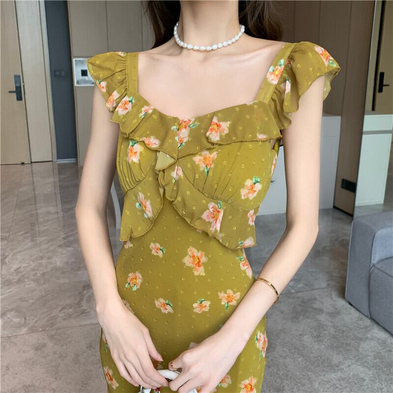 【dress】ノースリーブ花柄ワンピース G21261