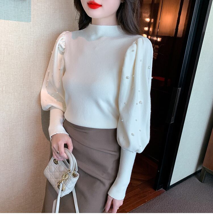 【tops】パールニットプルオーバー　M19093