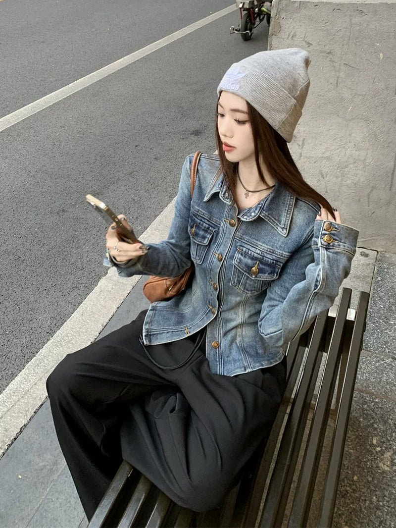 【tops】デニムシャツ Q8918