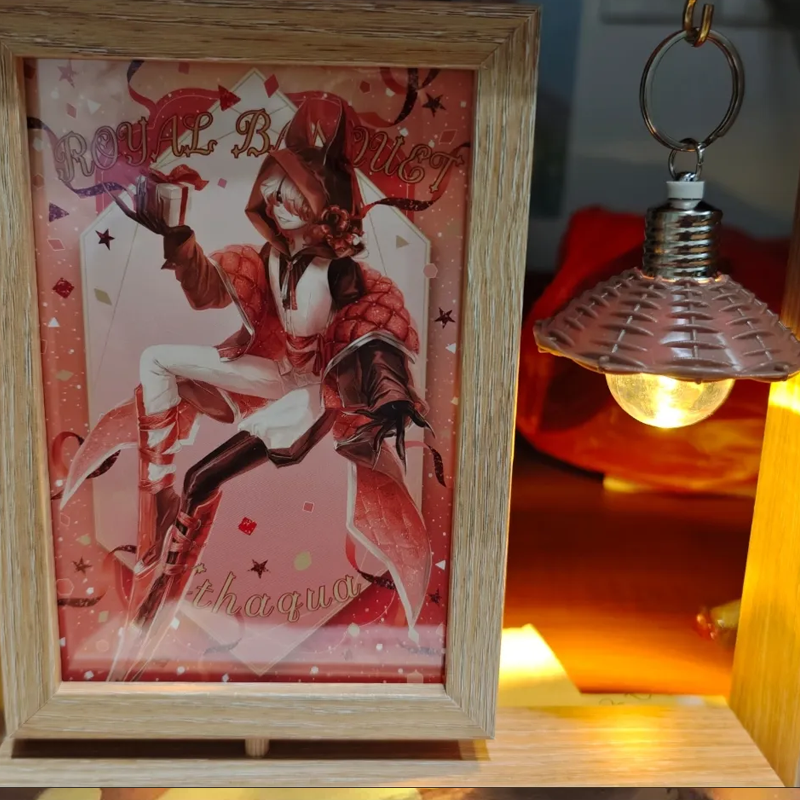 【GOODS】木製 フォトフレーム KGサイズ収納 回転式 ライト付き Q2487