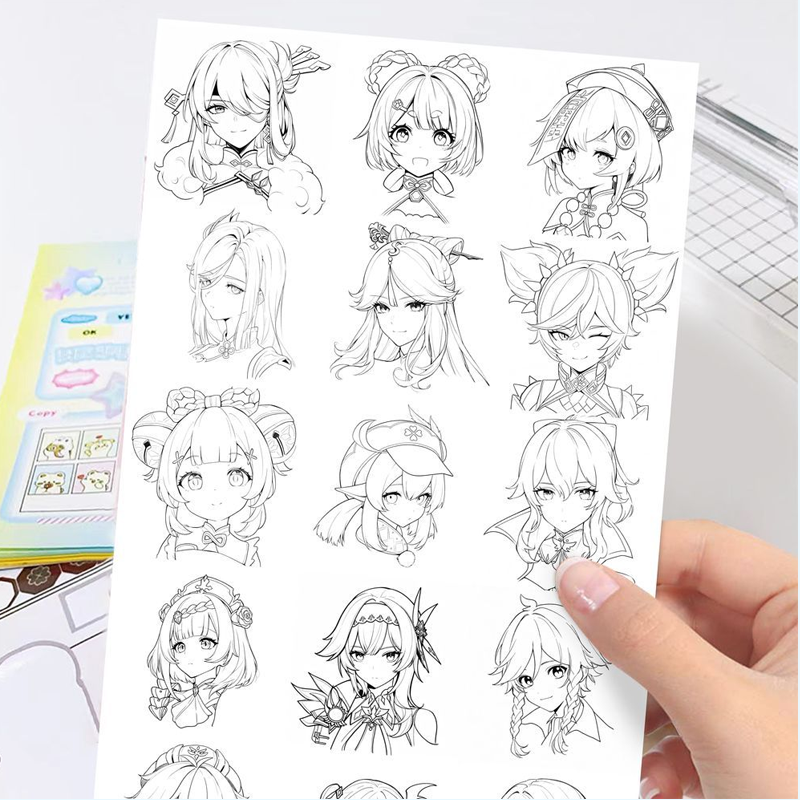 【GOODS】原神 59キャラ ステッカー 手帳 シール Q2492