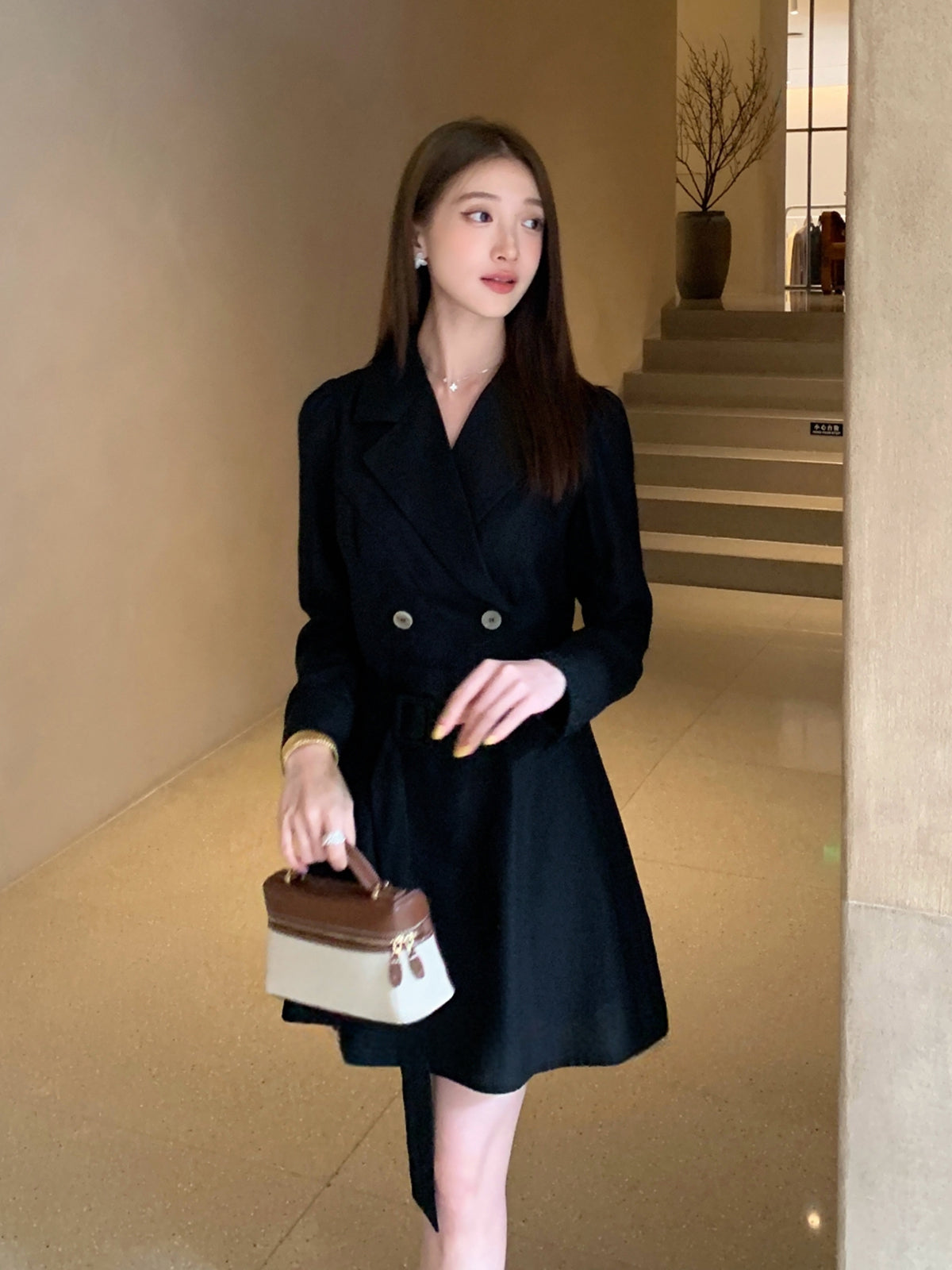 【dress】ベルト付きワンピース Q8964
