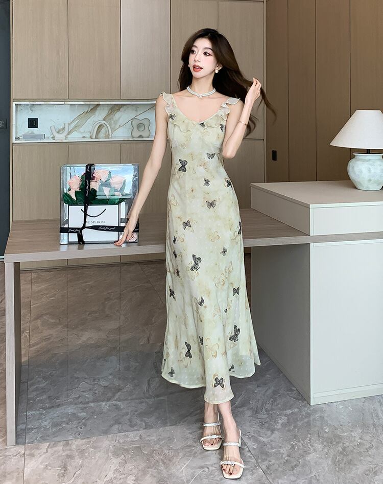 【dress】VネックプリントキャミワンピースG20647