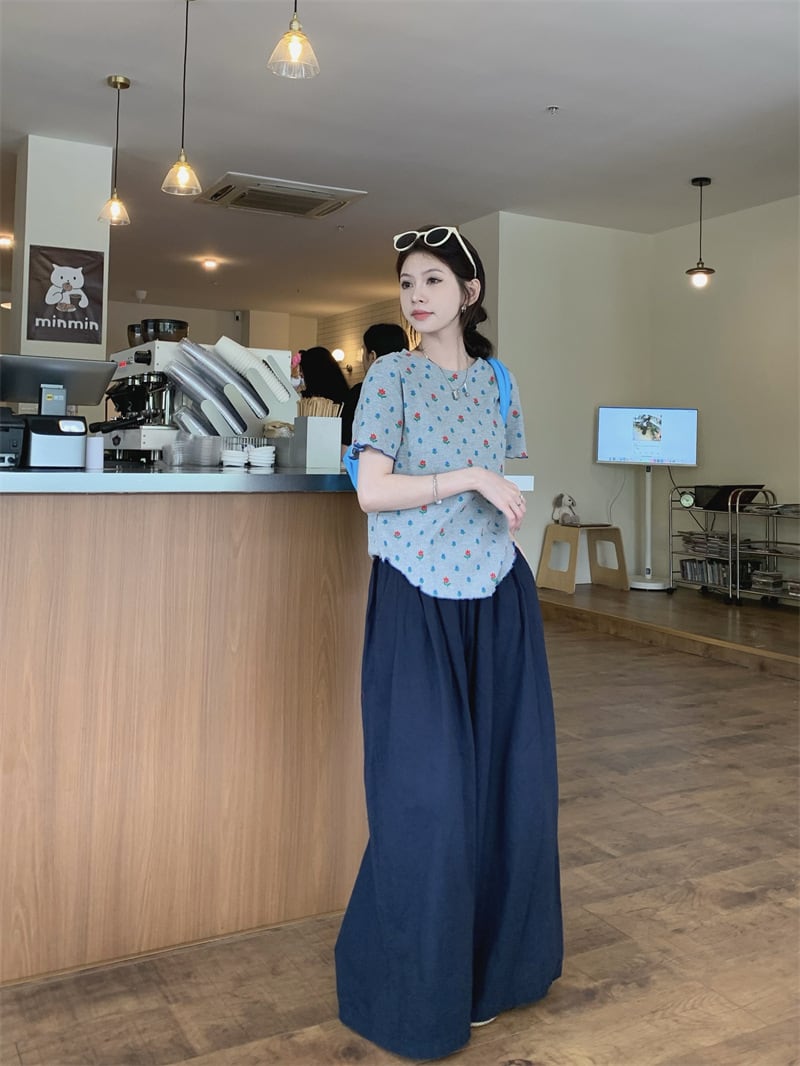 【set】Tシャツ×ワイドパンツセット　M24788