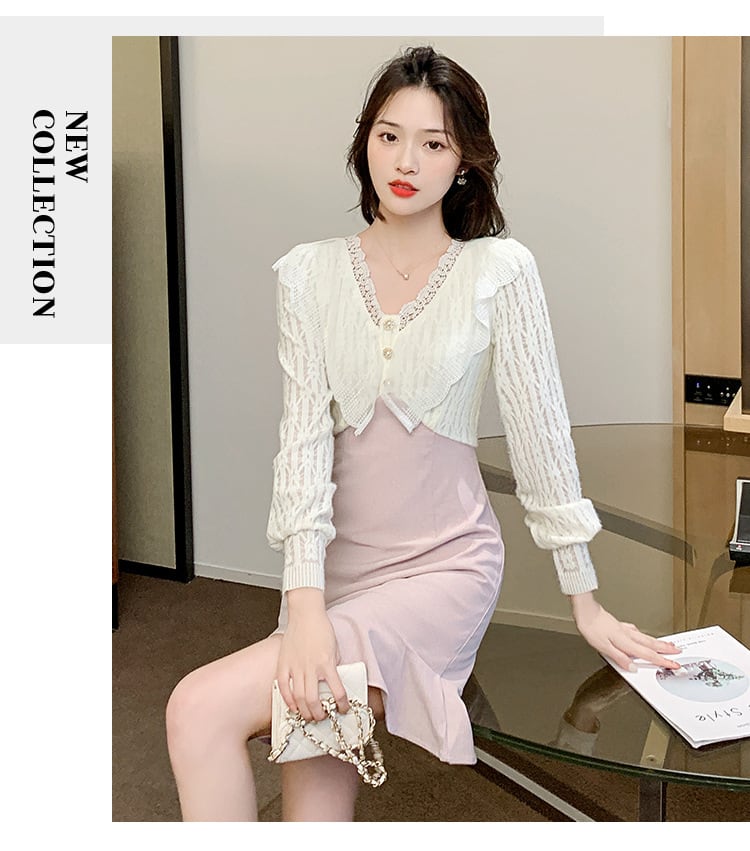 【dress】Vネックマーメイドワンピース G20324