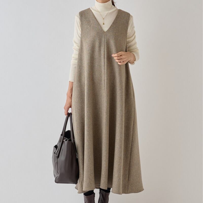 【dress】Vネックベストワンピース　M28039
