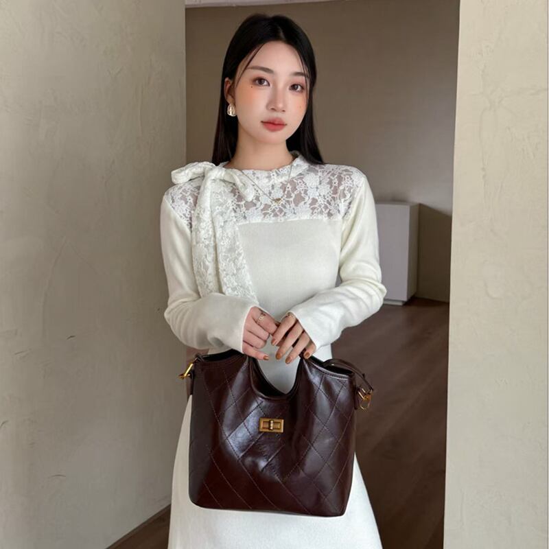 【dress】レースドッキングワンピース Q7052
