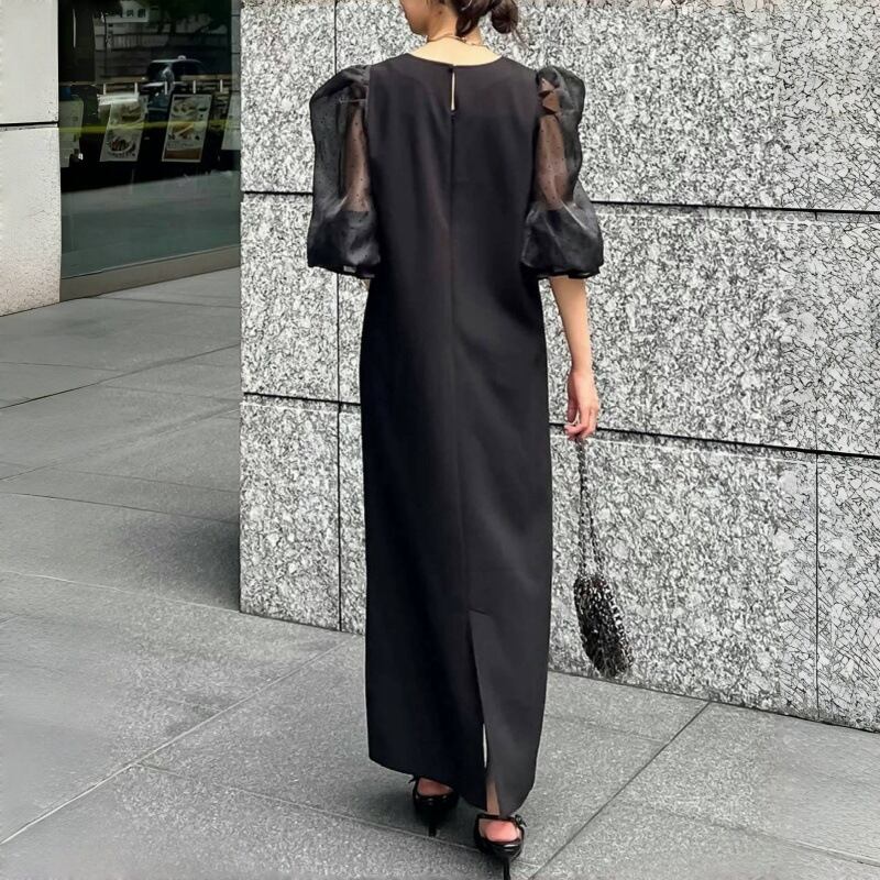 【dress】チュールコンビワンピース　M29875