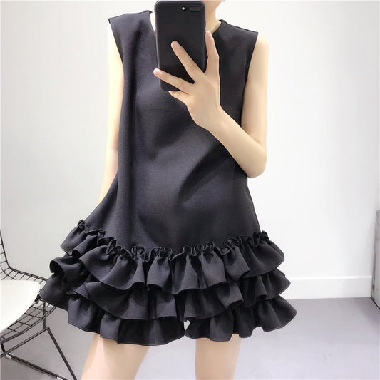 【dress】ラウンドネックペプラムワンピースF7008