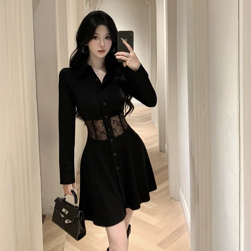 【dress】ウエストレースワンピース　M26139